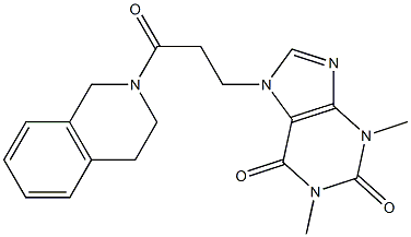 7-[3-(3,4-dihydro-1H-isoquinolin-2-yl)-3-oxopropyl]-1,3-dimethylpurine-2,6-dione 结构式