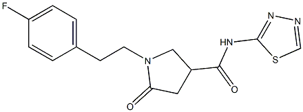 1-[2-(4-fluorophenyl)ethyl]-5-oxo-N-(1,3,4-thiadiazol-2-yl)pyrrolidine-3-carboxamide 结构式