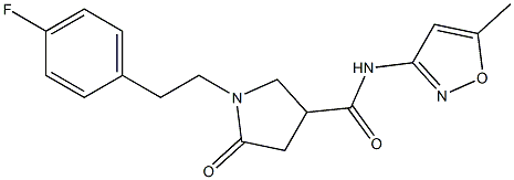 1-[2-(4-fluorophenyl)ethyl]-N-(5-methyl-1,2-oxazol-3-yl)-5-oxopyrrolidine-3-carboxamide 结构式