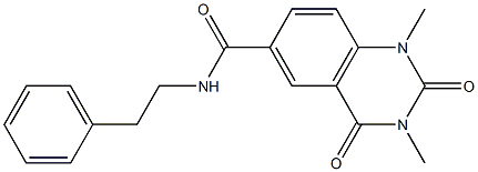 1,3-dimethyl-2,4-dioxo-N-(2-phenylethyl)quinazoline-6-carboxamide 结构式