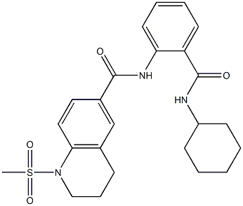 N-[2-(cyclohexylcarbamoyl)phenyl]-1-methylsulfonyl-3,4-dihydro-2H-quinoline-6-carboxamide 结构式