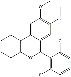 6-(2-chloro-6-fluorophenyl)-8,9-dimethoxy-2,3,4,4a,6,10b-hexahydro-1H-benzo[c]chromene 结构式