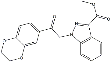 methyl 1-[2-(2,3-dihydro-1,4-benzodioxin-6-yl)-2-oxoethyl]indazole-3-carboxylate 结构式