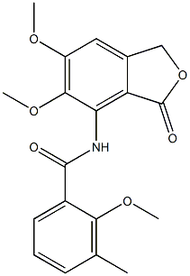 N-(5,6-dimethoxy-3-oxo-1H-2-benzofuran-4-yl)-2-methoxy-3-methylbenzamide 结构式