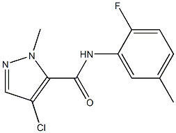 4-chloro-N-(2-fluoro-5-methylphenyl)-2-methylpyrazole-3-carboxamide 结构式