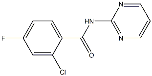 2-chloro-4-fluoro-N-pyrimidin-2-ylbenzamide 结构式