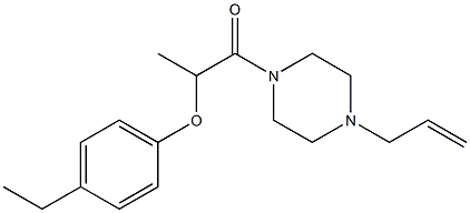 2-(4-ethylphenoxy)-1-(4-prop-2-enylpiperazin-1-yl)propan-1-one 结构式