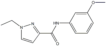 1-ethyl-N-(3-methoxyphenyl)pyrazole-3-carboxamide 结构式