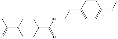 1-acetyl-N-[2-(4-methoxyphenyl)ethyl]piperidine-4-carboxamide 结构式