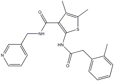 4,5-dimethyl-2-[[2-(2-methylphenyl)acetyl]amino]-N-(pyridin-3-ylmethyl)thiophene-3-carboxamide 结构式