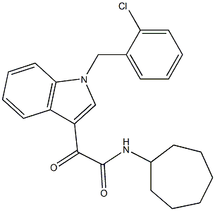 2-[1-[(2-chlorophenyl)methyl]indol-3-yl]-N-cycloheptyl-2-oxoacetamide 结构式