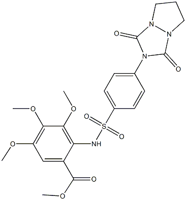 methyl 2-[[4-(1,3-dioxo-6,7-dihydro-5H-pyrazolo[1,2-a][1,2,4]triazol-2-yl)phenyl]sulfonylamino]-3,4,5-trimethoxybenzoate 结构式