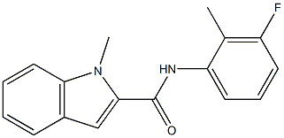 N-(3-fluoro-2-methylphenyl)-1-methylindole-2-carboxamide 结构式