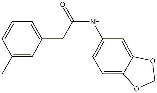 N-(1,3-benzodioxol-5-yl)-2-(3-methylphenyl)acetamide 结构式