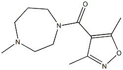 (3,5-dimethyl-1,2-oxazol-4-yl)-(4-methyl-1,4-diazepan-1-yl)methanone 结构式