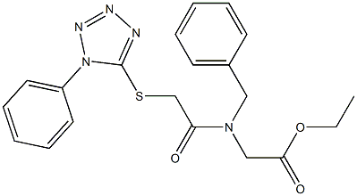 ethyl 2-[benzyl-[2-(1-phenyltetrazol-5-yl)sulfanylacetyl]amino]acetate 结构式