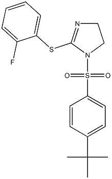 1-(4-tert-butylphenyl)sulfonyl-2-(2-fluorophenyl)sulfanyl-4,5-dihydroimidazole 结构式