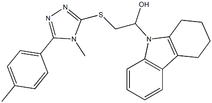 2-[[4-methyl-5-(4-methylphenyl)-1,2,4-triazol-3-yl]sulfanyl]-1-(1,2,3,4-tetrahydrocarbazol-9-yl)ethanol 结构式