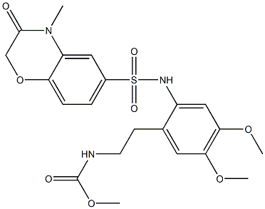 methyl N-[2-[4,5-dimethoxy-2-[(4-methyl-3-oxo-1,4-benzoxazin-6-yl)sulfonylamino]phenyl]ethyl]carbamate 结构式