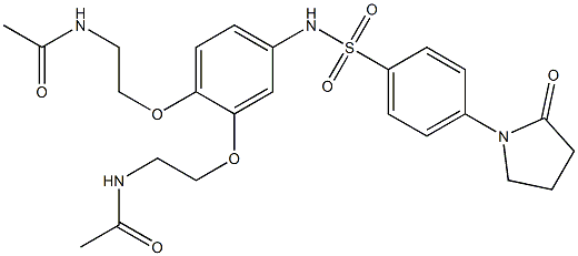 N-[2-[2-(2-acetamidoethoxy)-4-[[4-(2-oxopyrrolidin-1-yl)phenyl]sulfonylamino]phenoxy]ethyl]acetamide 结构式