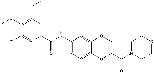 3,4,5-trimethoxy-N-[3-methoxy-4-(2-morpholin-4-yl-2-oxoethoxy)phenyl]benzamide 结构式