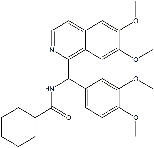 N-[(6,7-dimethoxyisoquinolin-1-yl)-(3,4-dimethoxyphenyl)methyl]cyclohexanecarboxamide 结构式