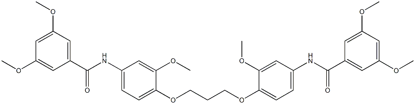 N-[4-[3-[4-[(3,5-dimethoxybenzoyl)amino]-2-methoxyphenoxy]propoxy]-3-methoxyphenyl]-3,5-dimethoxybenzamide 结构式