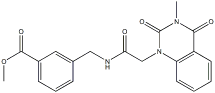 methyl 3-[[[2-(3-methyl-2,4-dioxoquinazolin-1-yl)acetyl]amino]methyl]benzoate 结构式