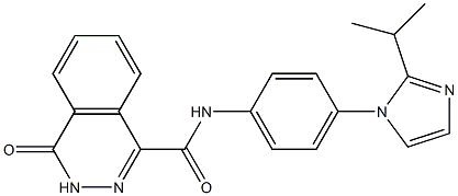 4-oxo-N-[4-(2-propan-2-ylimidazol-1-yl)phenyl]-3H-phthalazine-1-carboxamide 结构式