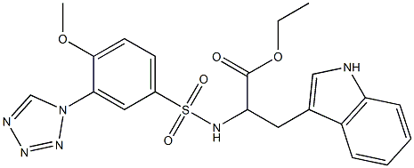 ethyl 3-(1H-indol-3-yl)-2-[[4-methoxy-3-(tetrazol-1-yl)phenyl]sulfonylamino]propanoate 结构式