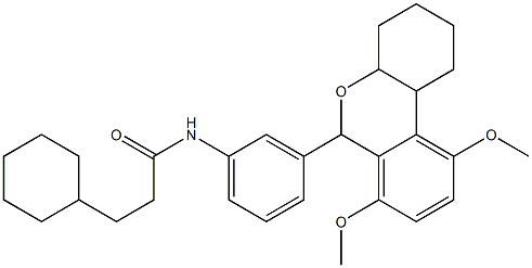 3-cyclohexyl-N-[3-(7,10-dimethoxy-2,3,4,4a,6,10b-hexahydro-1H-benzo[c]chromen-6-yl)phenyl]propanamide 结构式