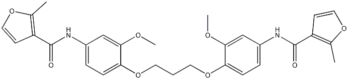 N-[3-methoxy-4-[3-[2-methoxy-4-[(2-methylfuran-3-carbonyl)amino]phenoxy]propoxy]phenyl]-2-methylfuran-3-carboxamide 结构式