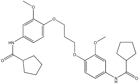 N-[4-[3-[4-(cyclopentanecarbonylamino)-2-methoxyphenoxy]propoxy]-3-methoxyphenyl]cyclopentanecarboxamide 结构式