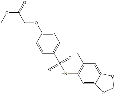 methyl 2-[4-[(6-methyl-1,3-benzodioxol-5-yl)sulfamoyl]phenoxy]acetate 结构式