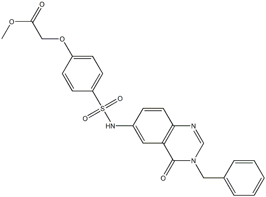 methyl 2-[4-[(3-benzyl-4-oxoquinazolin-6-yl)sulfamoyl]phenoxy]acetate 结构式