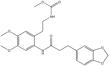 methyl N-[2-[2-[3-(1,3-benzodioxol-5-yl)propanoylamino]-4,5-dimethoxyphenyl]ethyl]carbamate 结构式