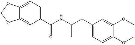 N-[1-(3,4-dimethoxyphenyl)propan-2-yl]-1,3-benzodioxole-5-carboxamide 结构式