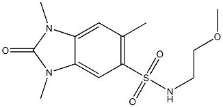 N-(2-methoxyethyl)-1,3,6-trimethyl-2-oxobenzimidazole-5-sulfonamide 结构式