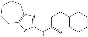 3-cyclohexyl-N-(5,6,7,8-tetrahydro-4H-cyclohepta[d][1,3]thiazol-2-yl)propanamide 结构式