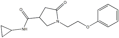 N-cyclopropyl-5-oxo-1-(2-phenoxyethyl)pyrrolidine-3-carboxamide 结构式