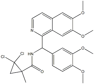 2,2-dichloro-N-[(6,7-dimethoxyisoquinolin-1-yl)-(3,4-dimethoxyphenyl)methyl]-1-methylcyclopropane-1-carboxamide 结构式