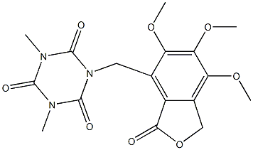 1,3-dimethyl-5-[(5,6,7-trimethoxy-3-oxo-1H-2-benzofuran-4-yl)methyl]-1,3,5-triazinane-2,4,6-trione 结构式