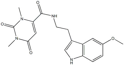 N-[2-(5-methoxy-1H-indol-3-yl)ethyl]-1,3-dimethyl-2,6-dioxopyrimidine-4-carboxamide 结构式