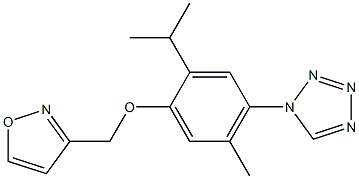 3-[[5-methyl-2-propan-2-yl-4-(tetrazol-1-yl)phenoxy]methyl]-1,2-oxazole 结构式