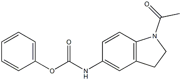 phenyl N-(1-acetyl-2,3-dihydroindol-5-yl)carbamate 结构式