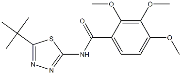 N-(5-tert-butyl-1,3,4-thiadiazol-2-yl)-2,3,4-trimethoxybenzamide 结构式