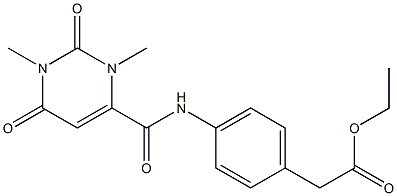 ethyl 2-[4-[(1,3-dimethyl-2,6-dioxopyrimidine-4-carbonyl)amino]phenyl]acetate 结构式