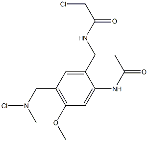 N-[[2-acetamido-5-[(chloromethylamino)methyl]-4-methoxyphenyl]methyl]-2-chloroacetamide 结构式