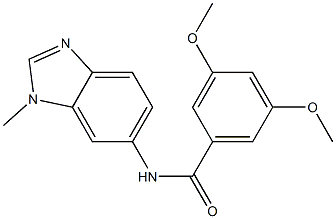 3,5-dimethoxy-N-(3-methylbenzimidazol-5-yl)benzamide 结构式