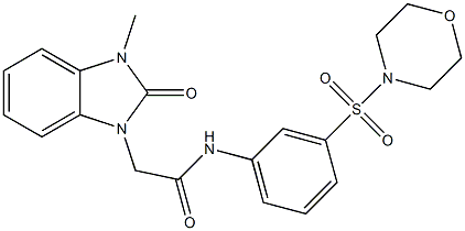 2-(3-methyl-2-oxobenzimidazol-1-yl)-N-(3-morpholin-4-ylsulfonylphenyl)acetamide 结构式